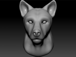 wolf head 3D Print Model
