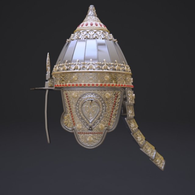 russian helmet for the parade 3D मॉडल .c4d .max .obj .3ds .fbx .stl .blend 