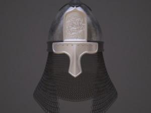 russian helmet with icon 3D Model
