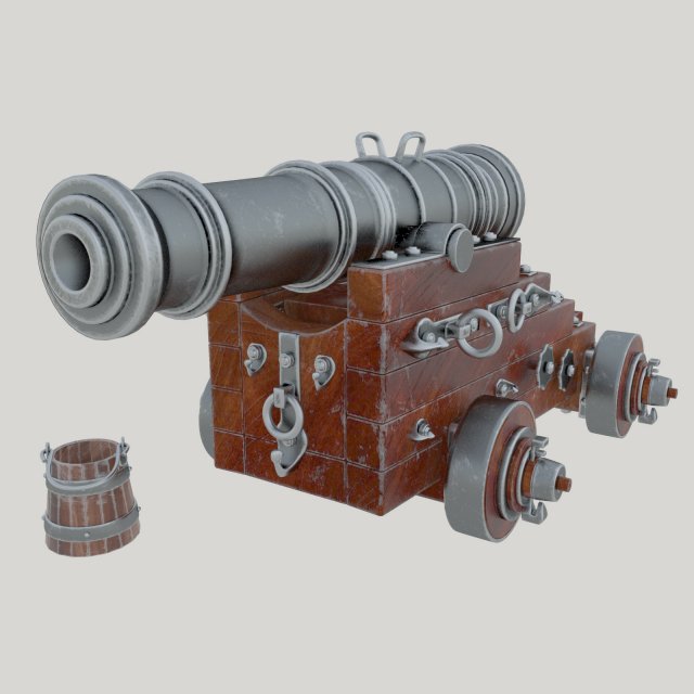vessel cannon unicorn 3D Model .c4d .max .obj .3ds .fbx .stl .blend 