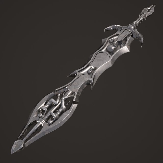 fantasy sword2 3D Модель .c4d .max .obj .3ds .fbx .stl .blend 