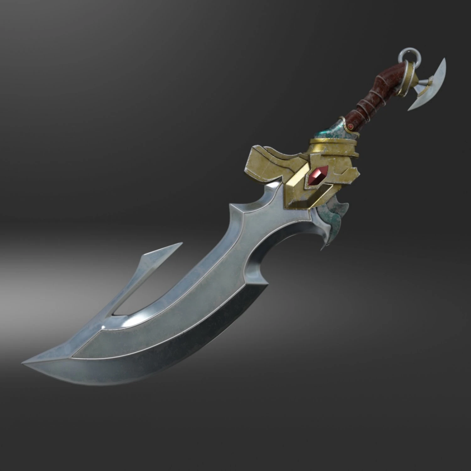fantasy sword4 3D Model .c4d .max .obj .3ds .fbx .stl .blend