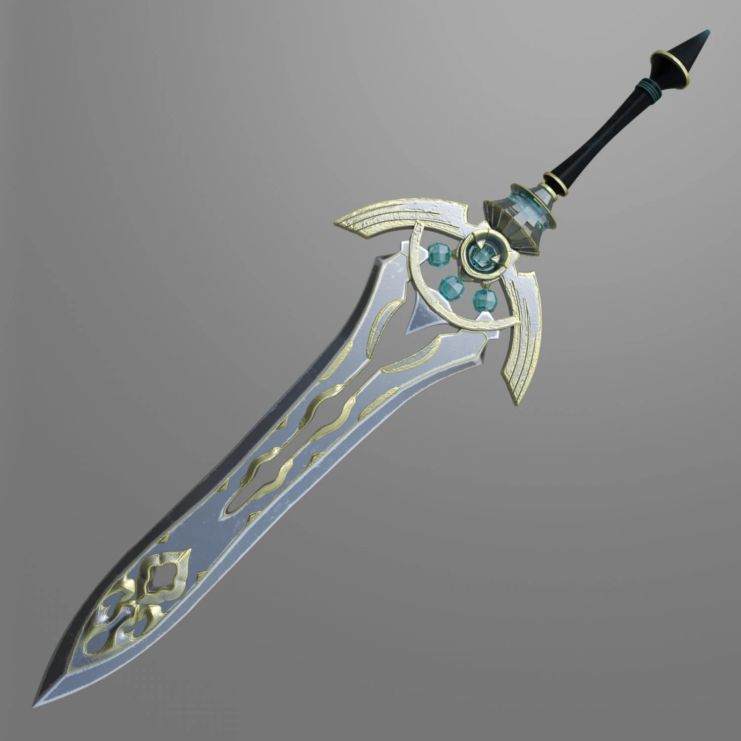 fantasy sword7 3D Model .c4d .max .obj .3ds .fbx .stl .blend 