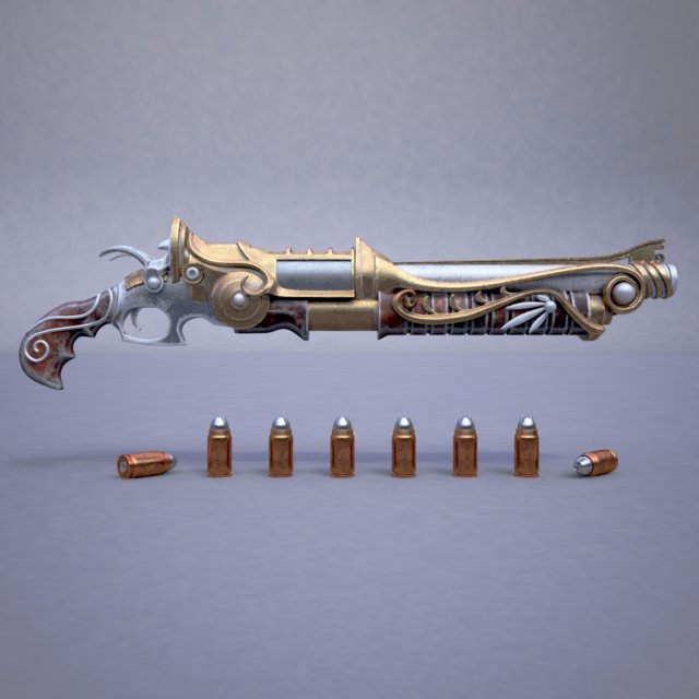 fantasy rifle 3D मॉडल .c4d .max .obj .3ds .fbx .stl .blend 