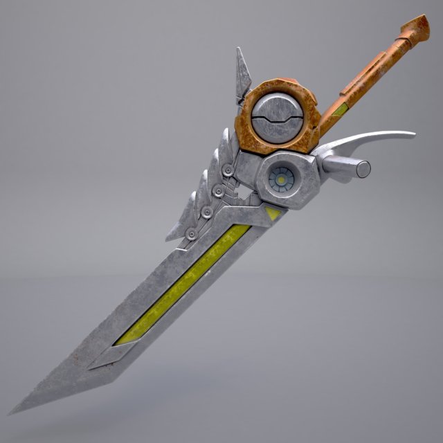 fantasy sword8 3D Model .c4d .max .obj .3ds .fbx .stl .blend 