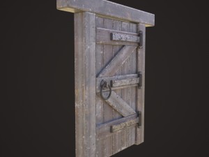 wooden door model 3D Model