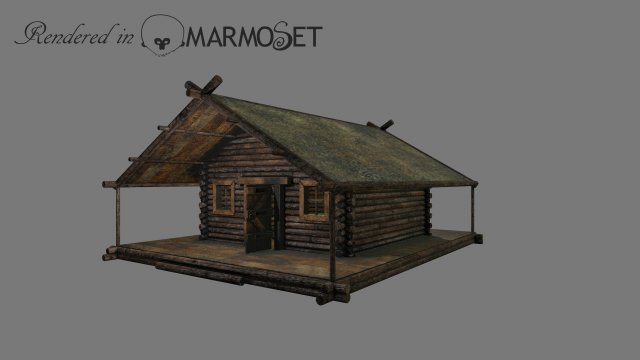 wooden house model 3D Модель .c4d .max .obj .3ds .fbx .stl .blend 