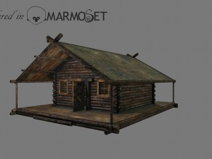 wooden house model 3D मॉडल