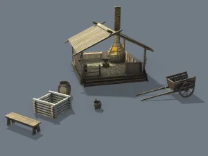 中世纪铁匠 3D 模型