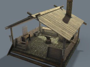 中世纪铁匠 3D 模型