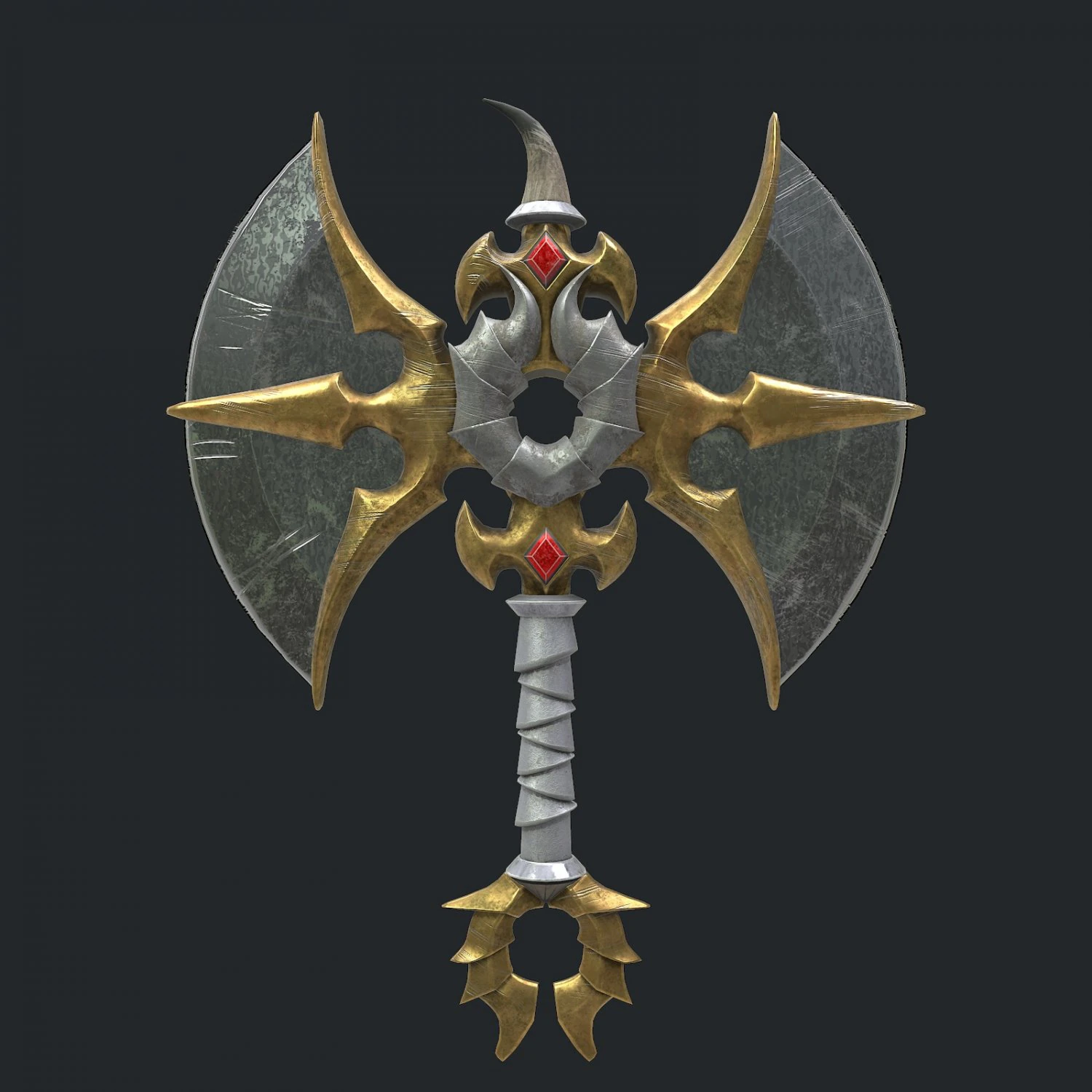 fantasy axe 3D Model .c4d .max .obj .3ds .fbx .stl .blend 