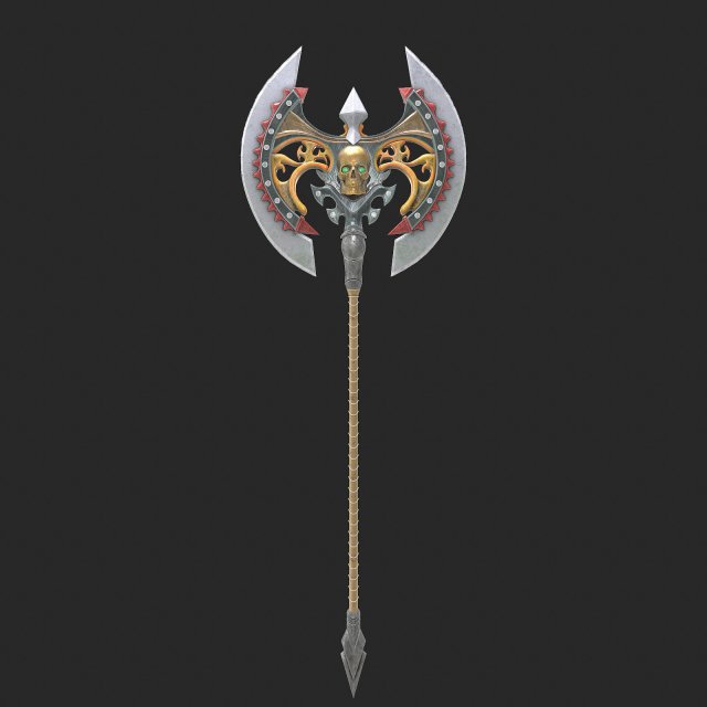 fantasy axe1 3D Модель .c4d .max .obj .3ds .fbx .stl .blend 
