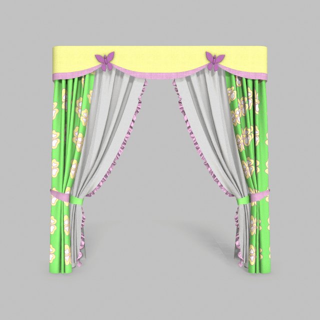 curtains 10 Model 3D .c4d .max .obj .3ds .fbx .stl .blend 