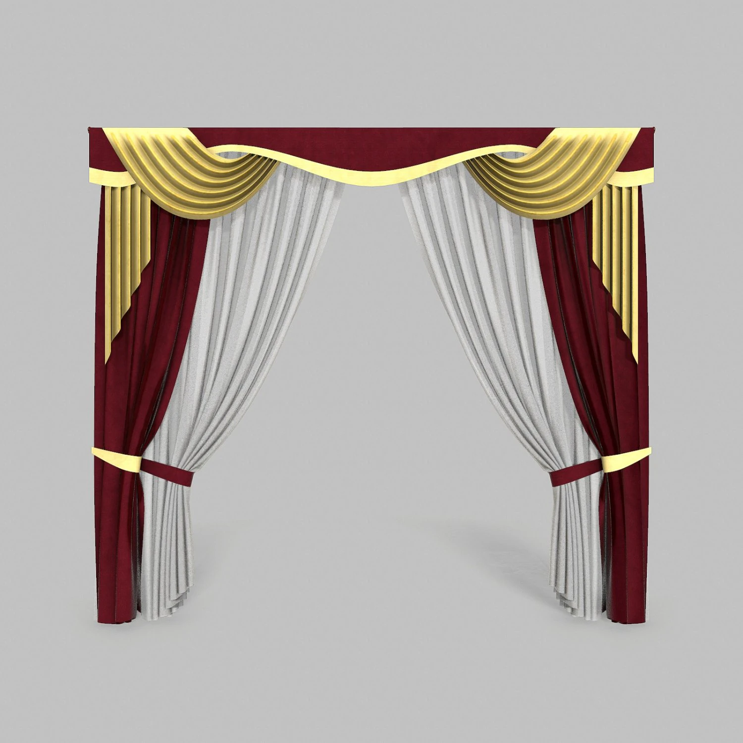 curtains 14 3D Model .c4d .max .obj .3ds .fbx .stl .blend 