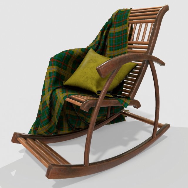 rocking chair 3D 模型 .c4d .max .obj .3ds .fbx .stl .blend 