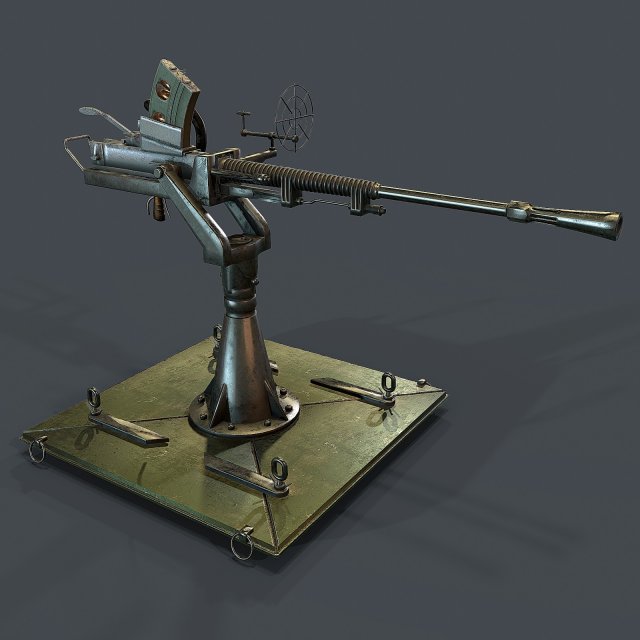 machine turret 3D मॉडल .c4d .max .obj .3ds .fbx .stl .blend 