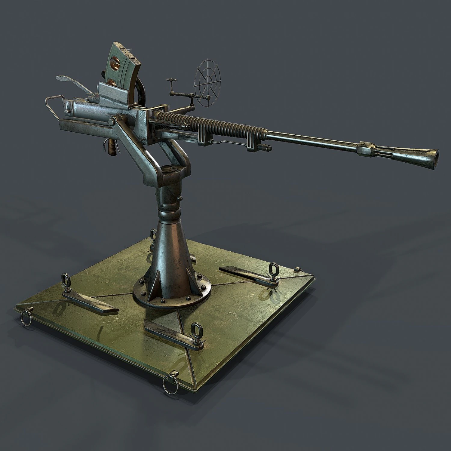 machine turret 3D Model .c4d .max .obj .3ds .fbx .stl .blend 
