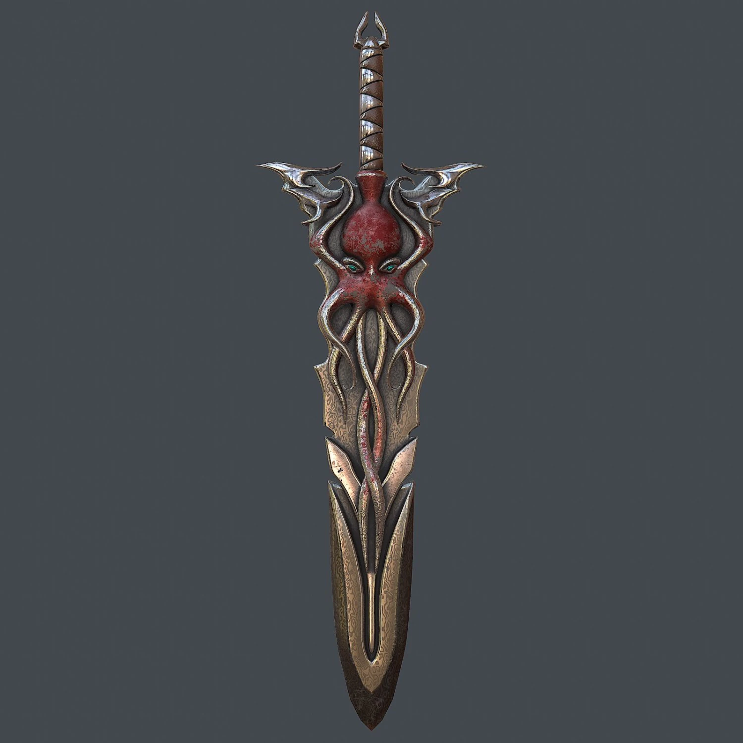 fantasy sword 15 3D Model .c4d .max .obj .3ds .fbx .stl .blend