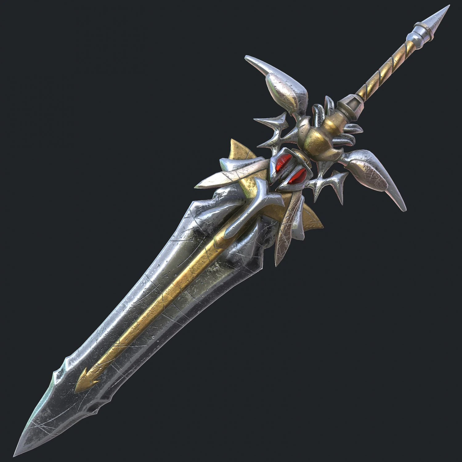 fantasy sword 19 3D Model .c4d .max .obj .3ds .fbx .stl .blend
