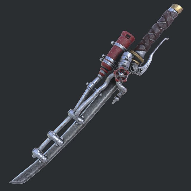 fantasy sword 20 3D Model .c4d .max .obj .3ds .fbx .stl .blend 