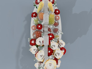 basket with flowers and fruits 3Dモデル