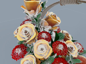 basket with flowers and fruits 3Dモデル