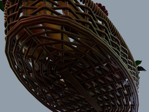 basket with flowers and fruits 3Dモデル