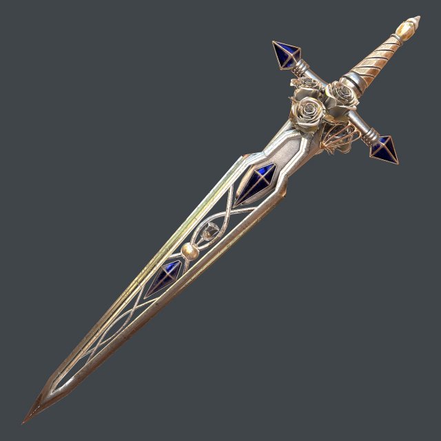 fantasy sword 21 3D 模型 .c4d .max .obj .3ds .fbx .stl .blend 