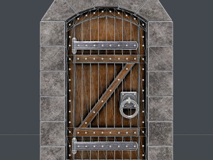 ancient wooden dooranimated Modelo 3D