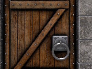 ancient wooden dooranimated Modelo 3D