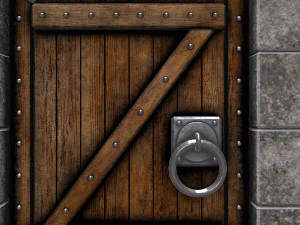 старовинні дерев'яні двері анімовані 3D Модель