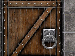 старовинні дерев'яні двері анімовані 3D Модель