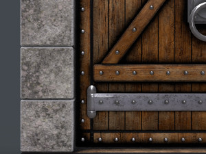 ancient wooden dooranimated Modelo 3D