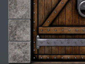старовинні дерев'яні двері анімовані 3D Модель