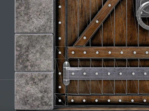 старовинні дерев'яні двері анімовані 3D Модель