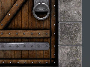 старовинні дерев'яні двері анімовані 3D Модель