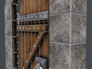 ancient wooden dooranimated Modelo 3D