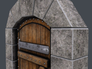 ancient wooden dooranimated Modelo 3D