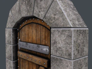 старовинні дерев'яні двері анімовані 3D Модель