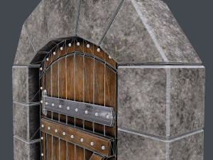ancient wooden dooranimated Modelo 3D