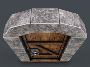 ancient wooden dooranimated Modelo 3D