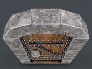 старовинні дерев'яні двері анімовані 3D Модель