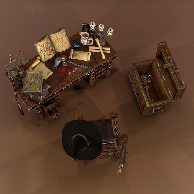 medieval table Model 3D .c4d .max .obj .3ds .fbx .stl .blend 