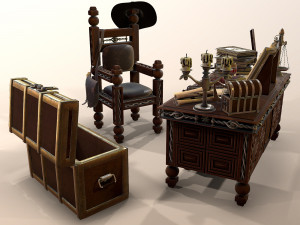 medieval table Model 3D