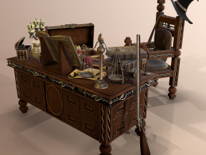 medieval table Model 3D