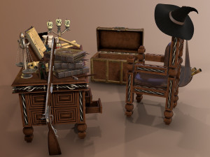 medieval table Model 3D