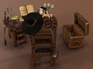 medieval table Model 3D