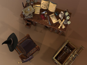 medieval table Model 3D