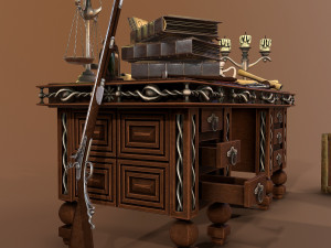 medieval table Model 3D