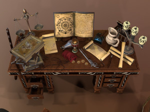 medieval table Model 3D